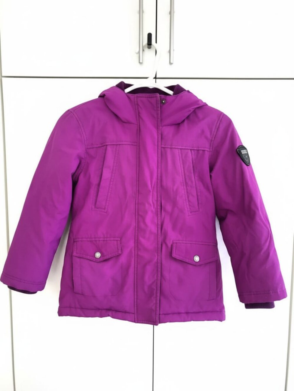 Eckored Girl's Down Jacket with Faux Fur Hood Size Size M (7-8 yrs)